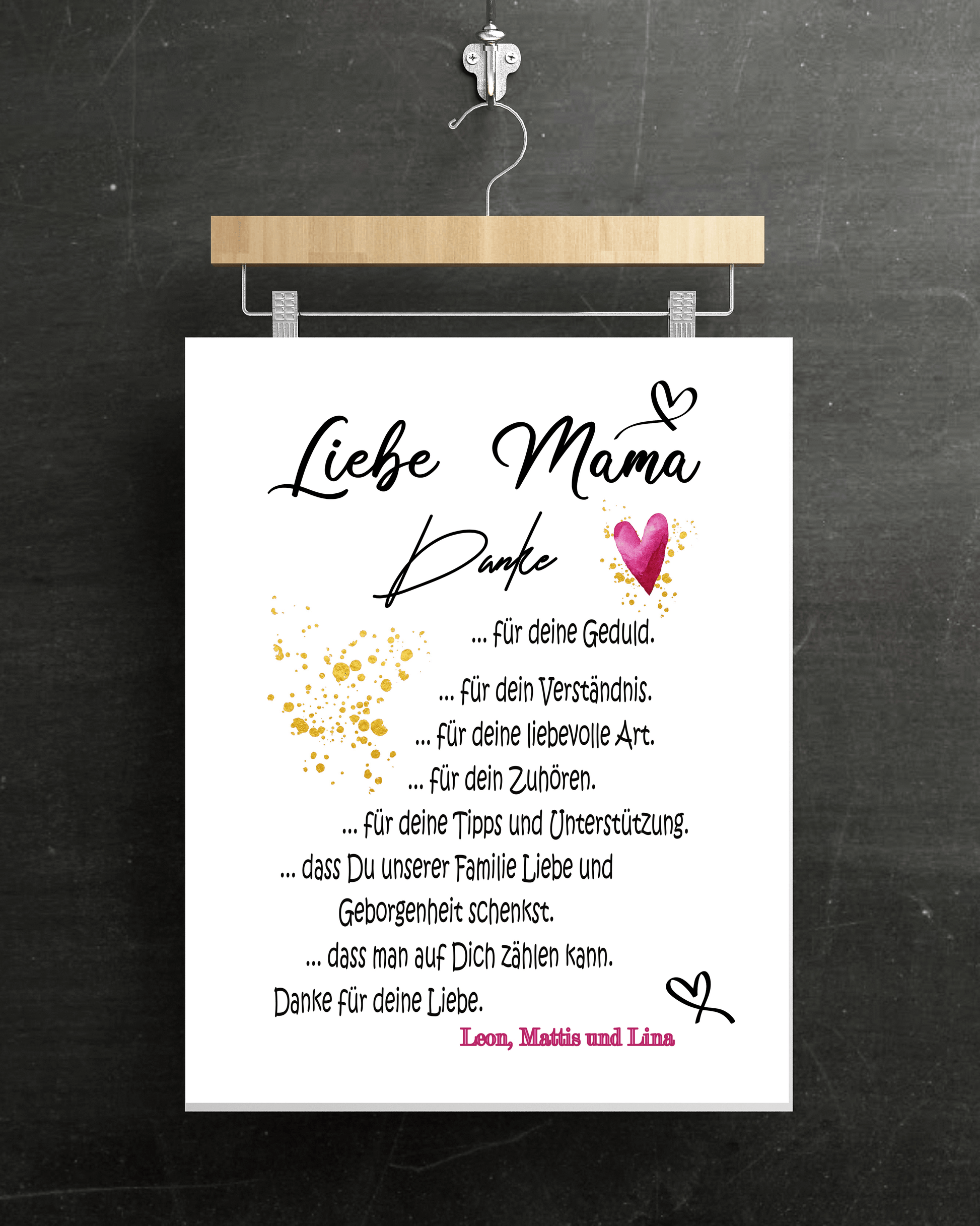 Geschenk beste Mama und Oma zu Weihnachten / mit Wunschnamen / digital oder mit Rahmen zarto