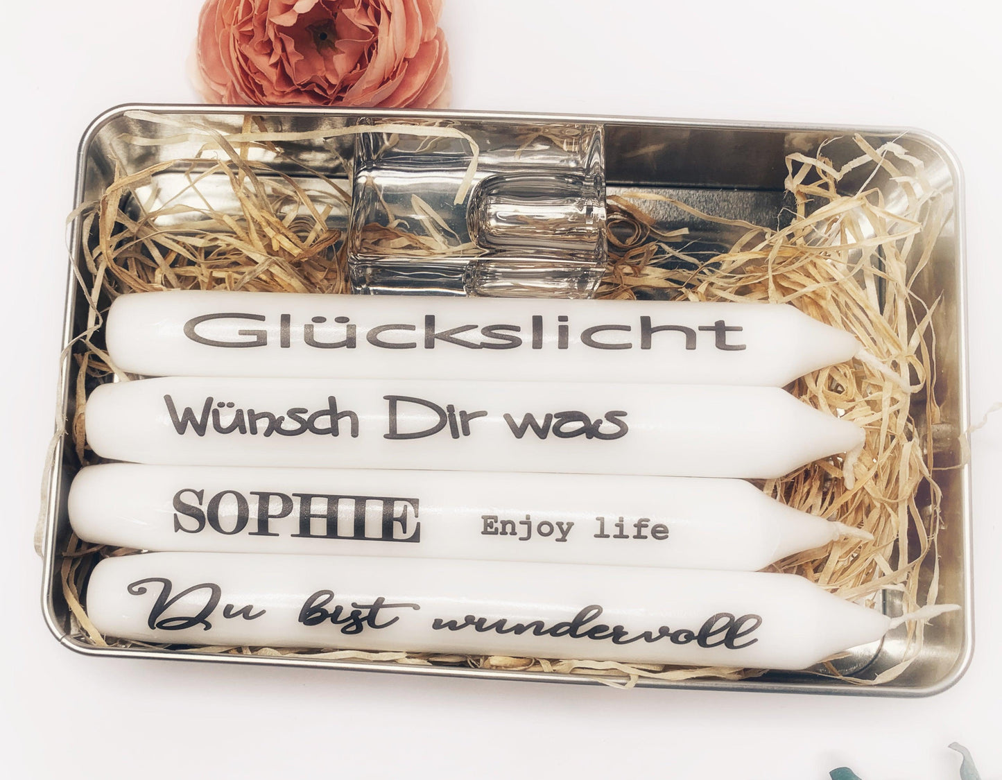 Geschenke für Frauen zum Geburtstag - Geschenkbox mit personalisierter Kerze
