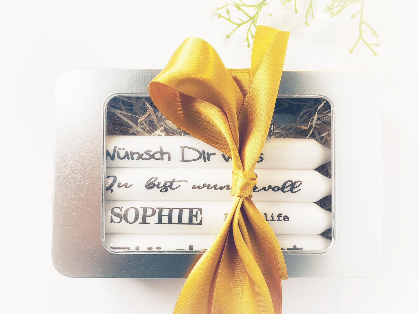Geschenke für Frauen zum Geburtstag - Geschenkbox mit personalisierter Kerze