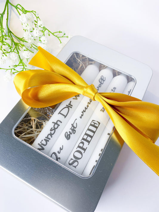 Geschenke für Frauen zum Geburtstag - Geschenkbox mit personalisierter Kerze