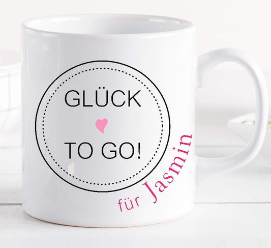 Glückstasse Tasse für Lieblingsmenschen mit Namen personalisiert als Geschenk für die beste Freundin