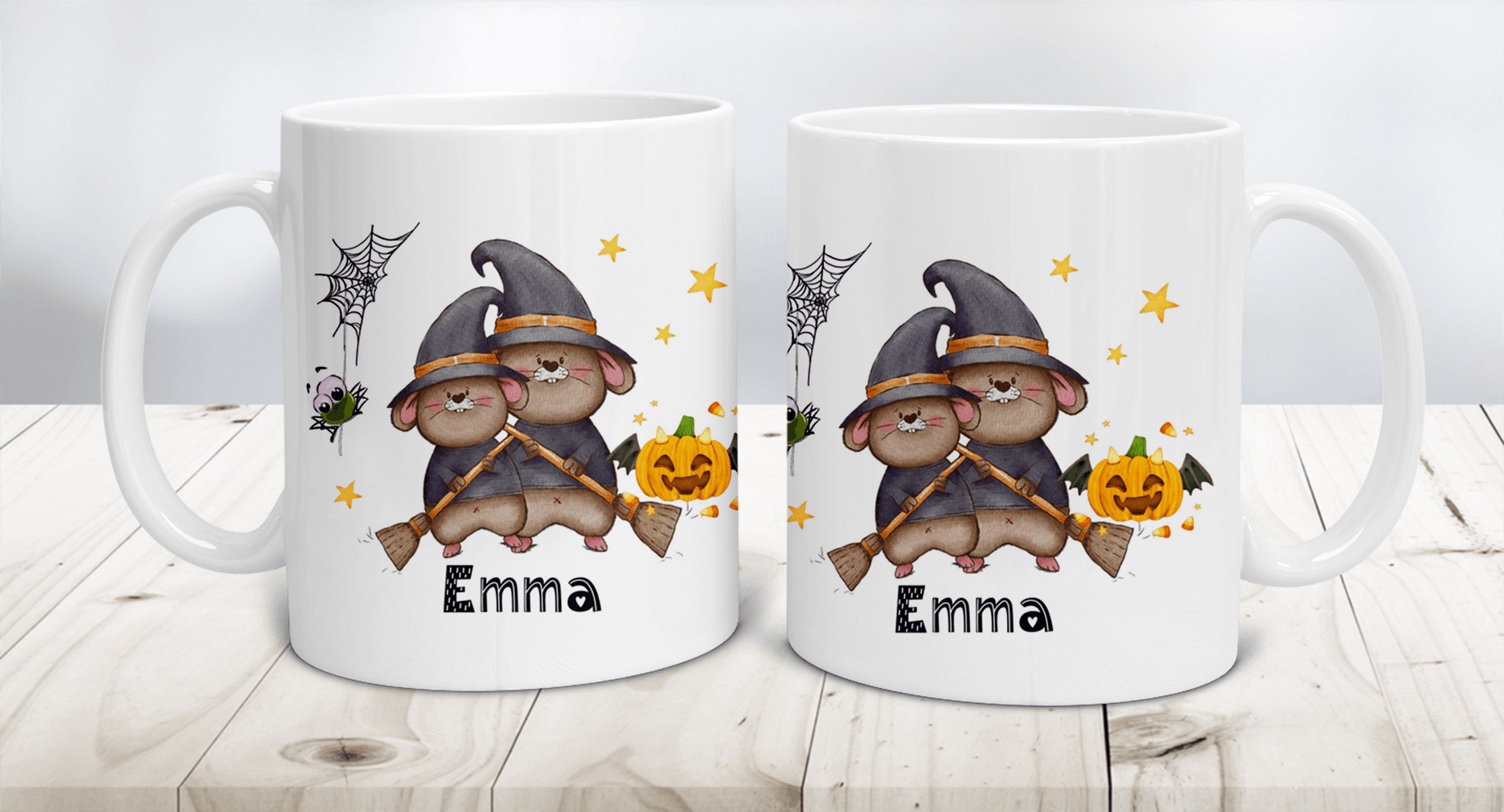 Halloween Tasse Personalisiert Kinder, Halloween Deko, Tasse mit Wunschnamen Zarto