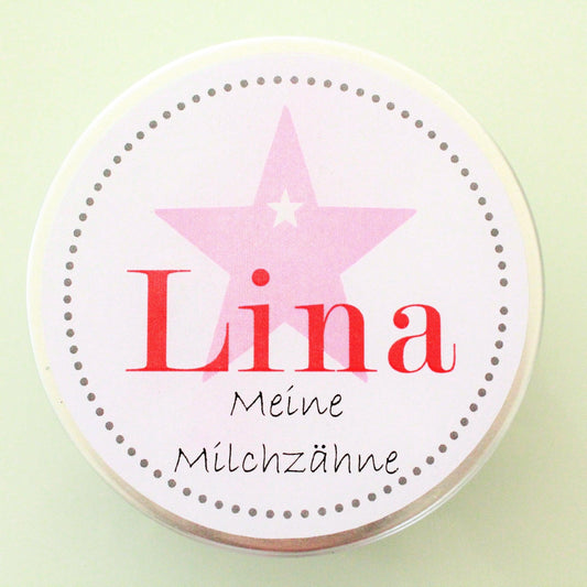 Milchzahndose Zahndose mit Namen personalisiert für Mädchen / Babygeschenk Geburt
