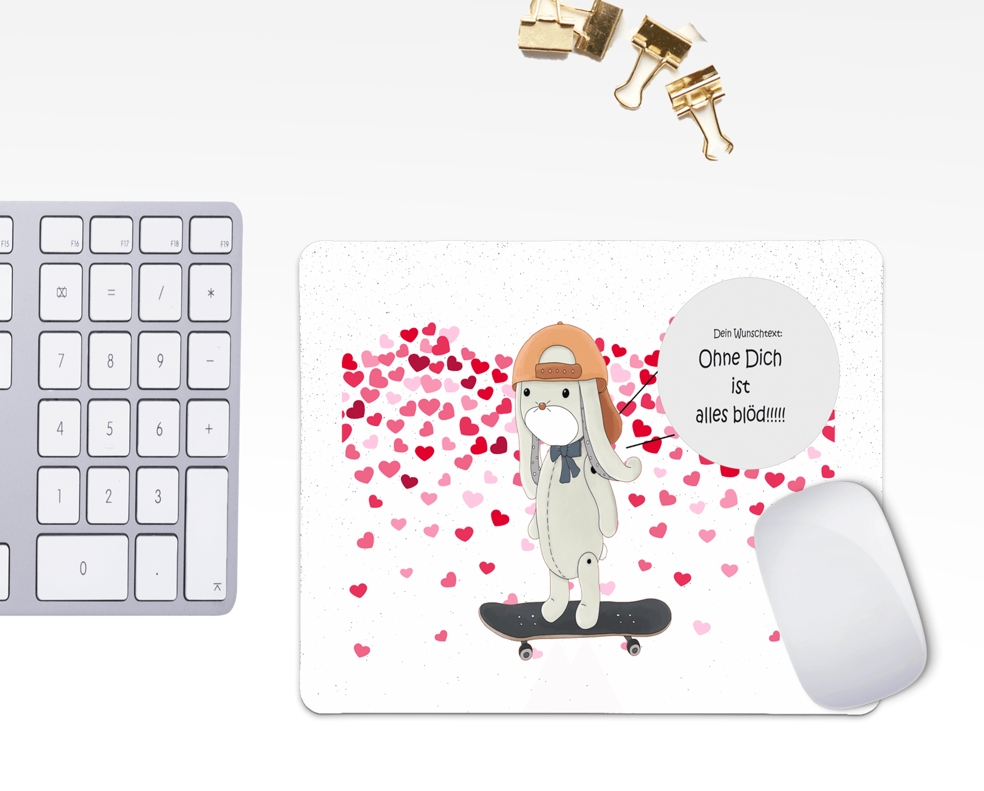 Mousepad mit Spruch personalisiert - Mauspad als kleines Geschenk - ausgefallene rutschfeste Schreibtischunterlage mit Print zarto