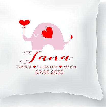 Personalisierte Geschenk-idee Baby Geburt Taufe / Mädchen rosa / Neugeborenen Geschenk / Namens-kissen personalisiert  / Patenkind Zarto