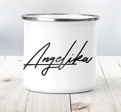 Emaille Tasse mit Spruch / Emaillebecher Namen / personalisiertes Geschenk Geburtstag für beste Freundin Schwester /Dankeschön Geschenk Zarto