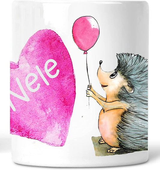 SPARDOSE Igel FÜR MÄDCHEN mit Namen personalisiert - Geschenk-Idee Einschulung - Keramik - Sparbüchse als Geld-Geschenk Geburtstag Zarto