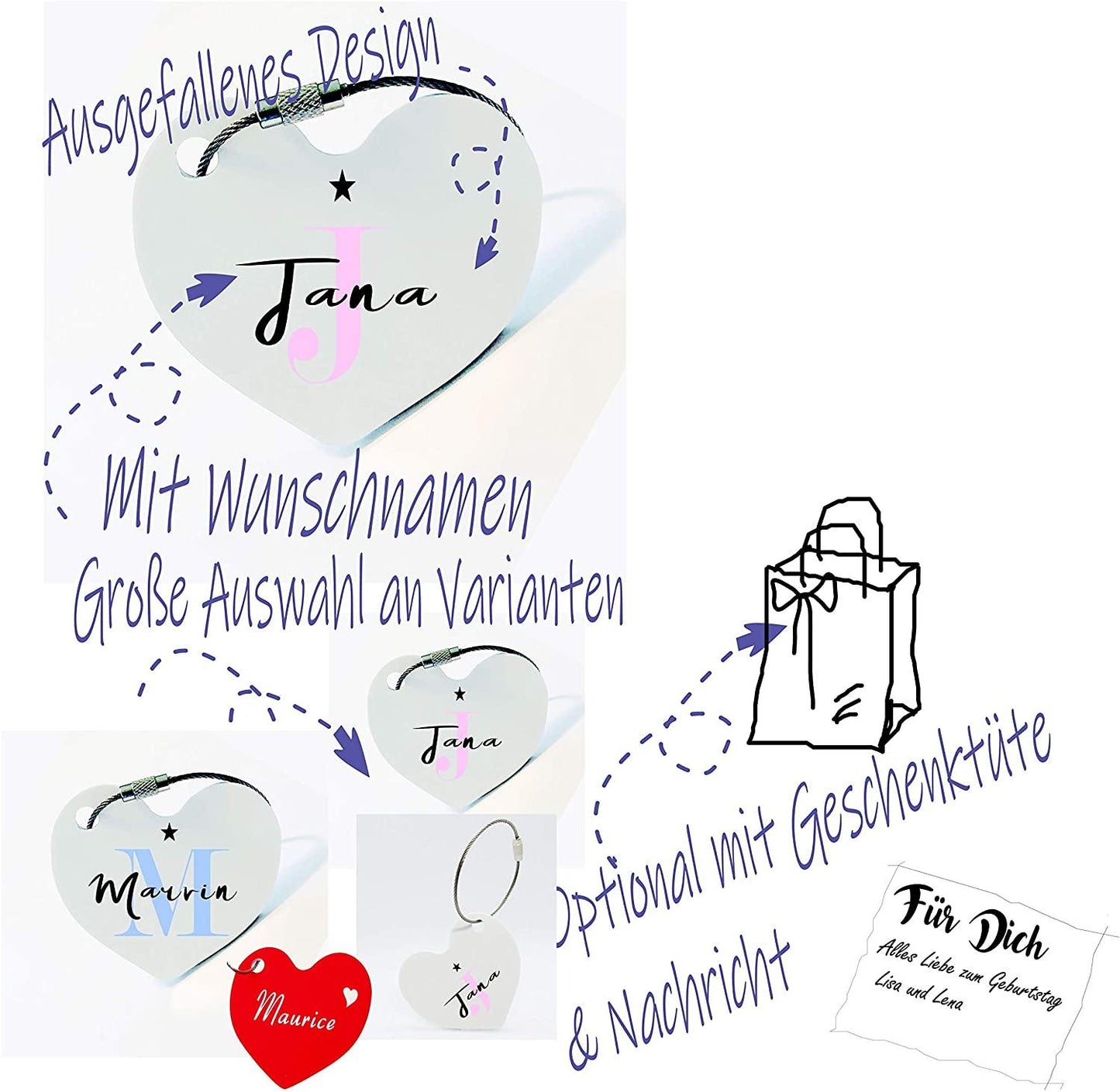 Schlüsselanhänger Schutzengel mit Namen personalisiert | Schlüsselanhänger Auto | Schlüsselanhänger Geschenke mit Gravur |