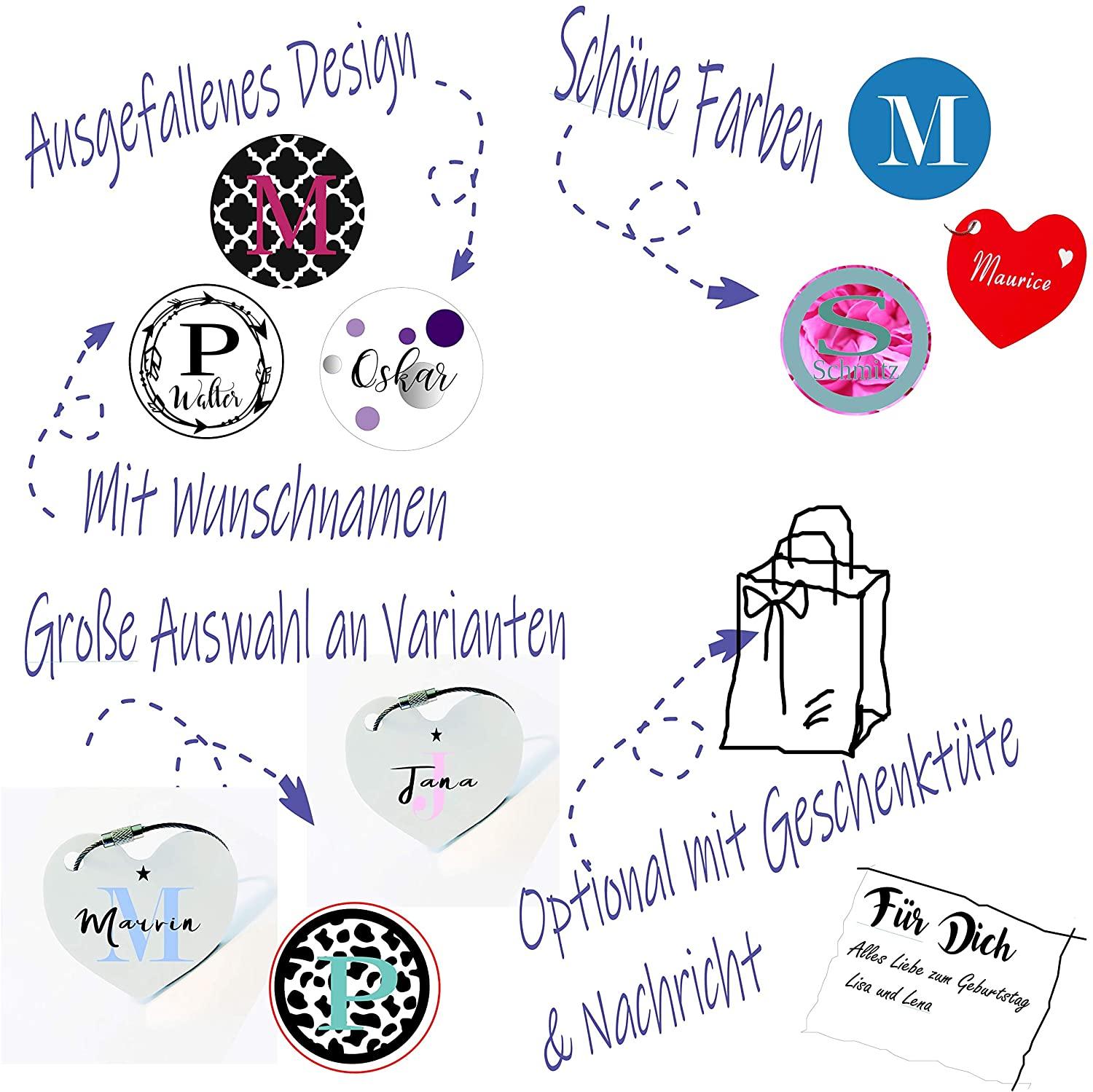 Schlüsselanhänger mit Namen Monogramm/Buchstabe personalisiert | Autoschlüssel Anhänger | Geschenkidee Männer Zarto