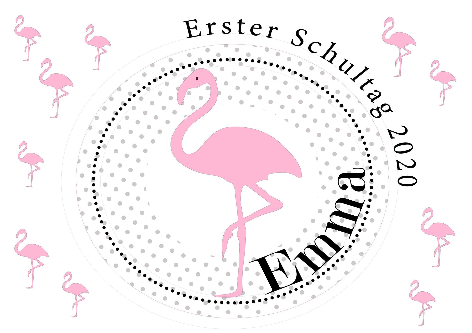 Schultüte Mädchen personalisiert - Zuckertüte Flamingo fertig - Zuckertuete groß 70 cm - Geschenk zur Einschulung - Einschulungsgeschenke -