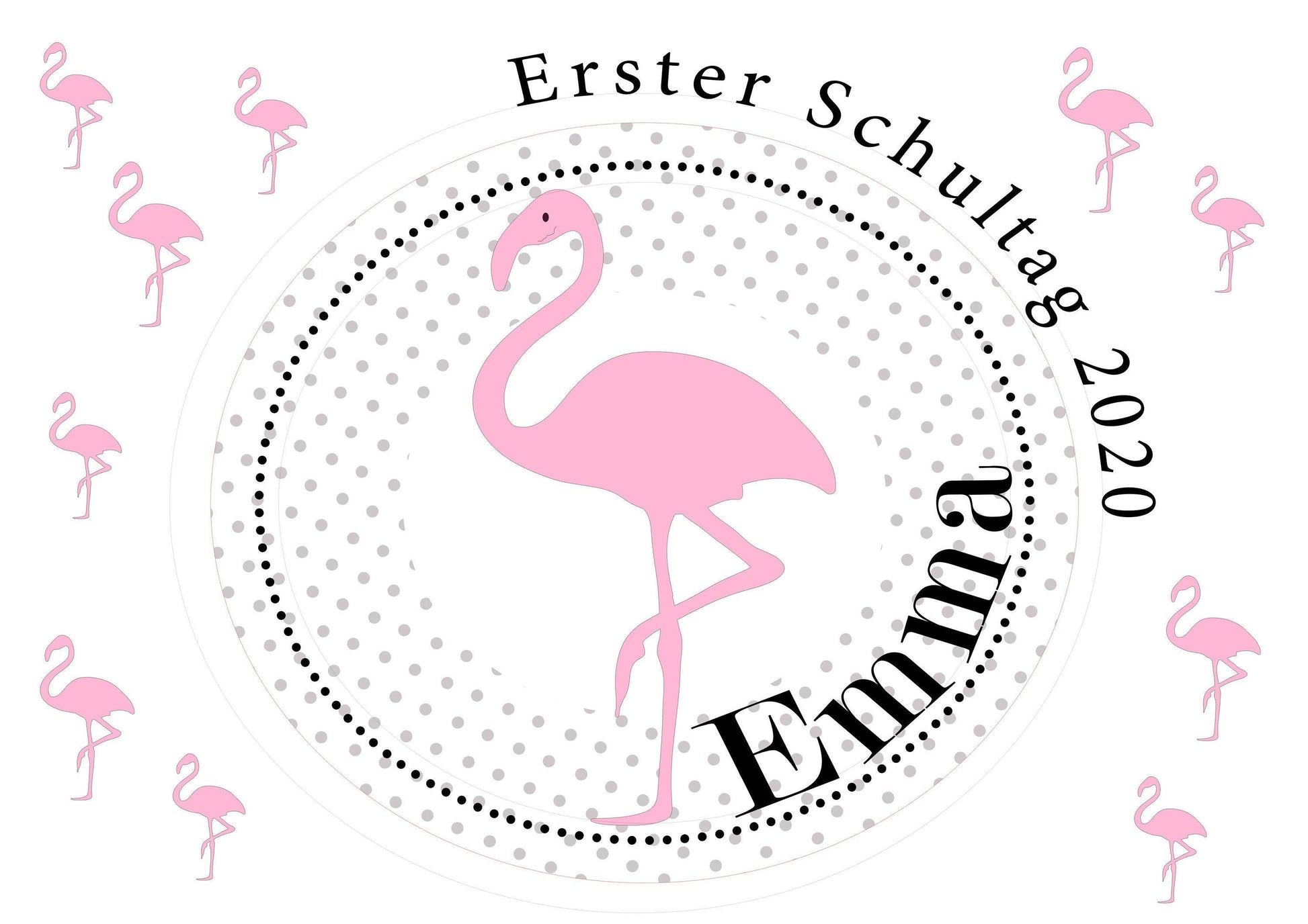 Schultüte Mädchen personalisiert - Zuckertüte Flamingo fertig - Zuckertuete groß 70 cm - Geschenk zur Einschulung - Einschulungsgeschenke -