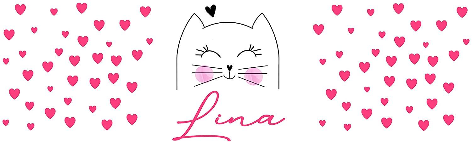 Spardose Kinder Mädchen mit Katze - personalisiert mit Name - Sparbüchse Sparschwein - Geschenk-Idee Geburtstag Teenager