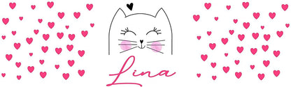 Spardose Kinder Mädchen mit Katze - personalisiert mit Name - Sparbüchse Sparschwein - Geschenk-Idee Geburtstag Teenager