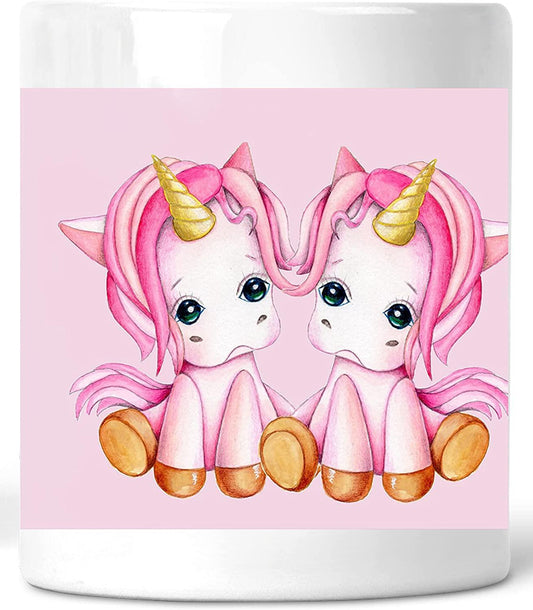 Einhorn Geschenke Mädchen personalisiert mit Name - rosa Sparbüchse