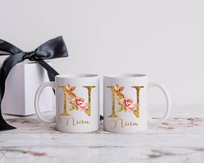 Tasse mit Monogramm Initiale & Name personalisiert als Geschenk - Namenstasse Buchstabentasse Alphabet zarto