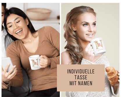 Tasse mit Monogramm Initiale & Name personalisiert als Geschenk - Namenstasse Buchstabentasse Alphabet zarto