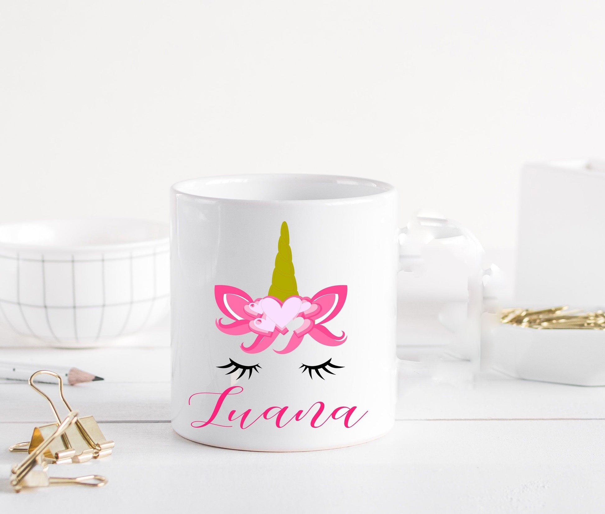 Tasse mit Namen Mädchen Einhorn/Geschenk Beste Freundin/Kindertasse personalisiert/ Namenstasse Zarto