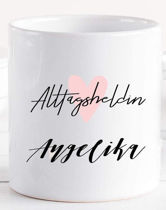 Tasse mit Spruch - Kaffeetasse Bürotasse personalisiert - Geschenk Alltagsheldin
