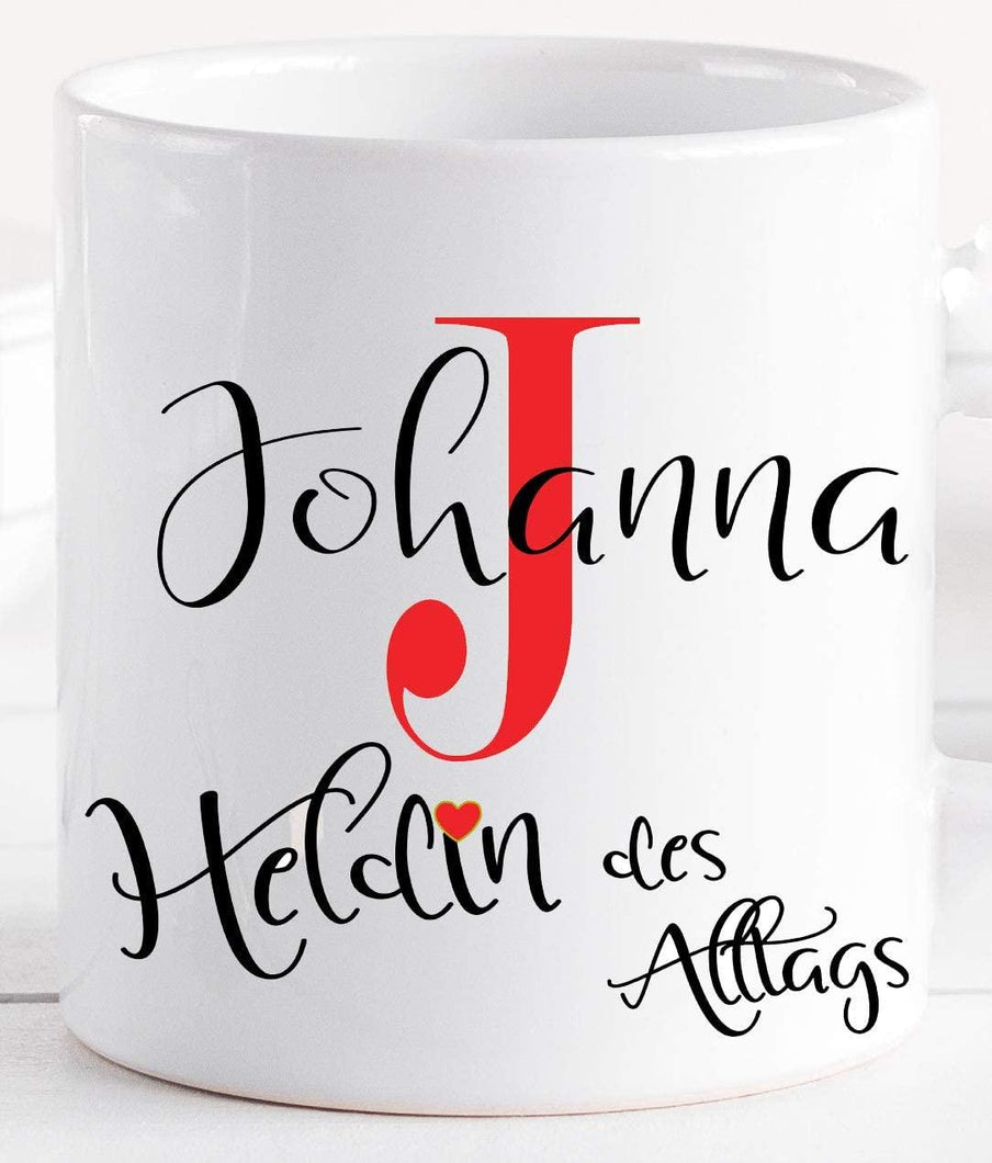 Tasse mit Spruch - Kaffeetasse Bürotasse personalisiert mit Namen - Danke Geschenk für Beste Freundin Schwester Mama Papa Alltagsheld - Keramik Zarto