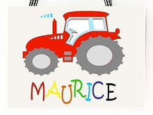 Lade das Bild in den Galerie-Viewer, Türschild Kinderzimmer mit Namen personalisiert für Jungen - Traktor - individuelles Namensschild für das Kinderzimmer - 20 cm x 15 cm Zarto
