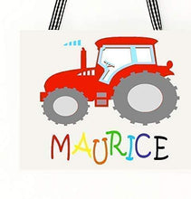 Lade das Bild in den Galerie-Viewer, Türschild Kinderzimmer mit Namen personalisiert für Jungen - Traktor - individuelles Namensschild für das Kinderzimmer - 20 cm x 15 cm Zarto
