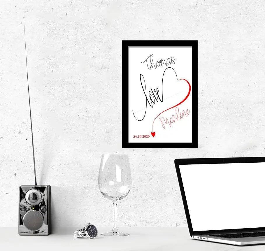 Valentinstag Geschenk personalisiert für IHN SIE  /Valentinstagsgeschenk Partner Männer Liebe / Bild Poster Freundschaft
