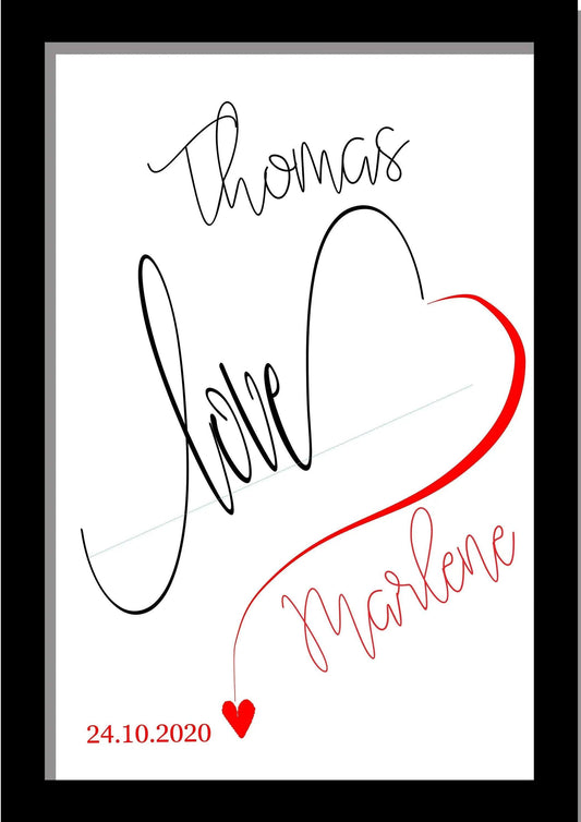 Valentinstag Geschenk personalisiert für IHN SIE  /Valentinstagsgeschenk Partner Männer Liebe / Bild Poster Freundschaft