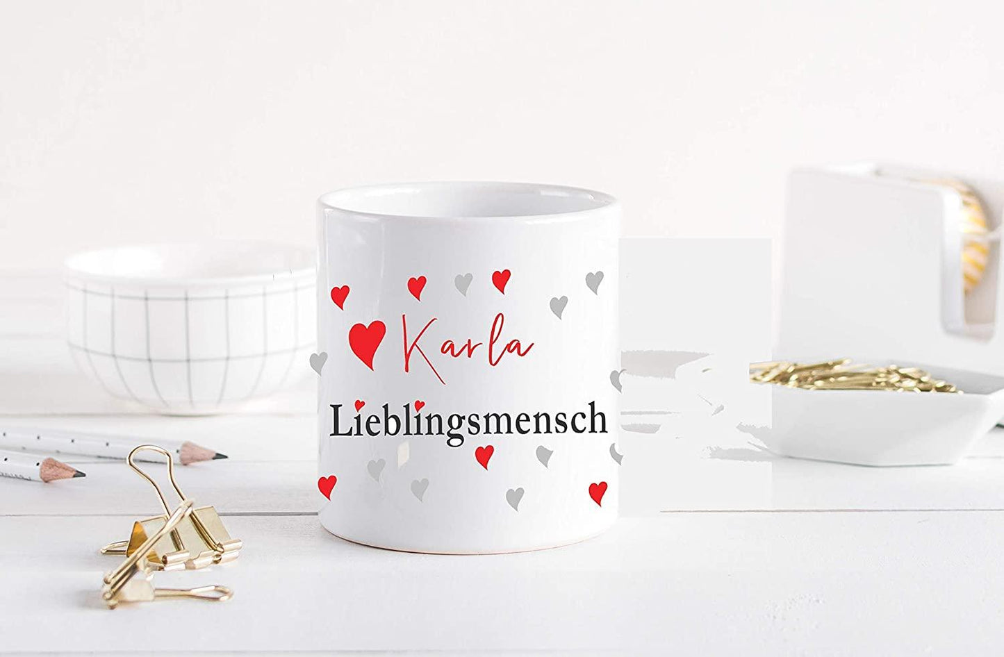 Valentinstag Tasse Lieblingsmensch mit personalisierten Namen - Namenstasse Zarto