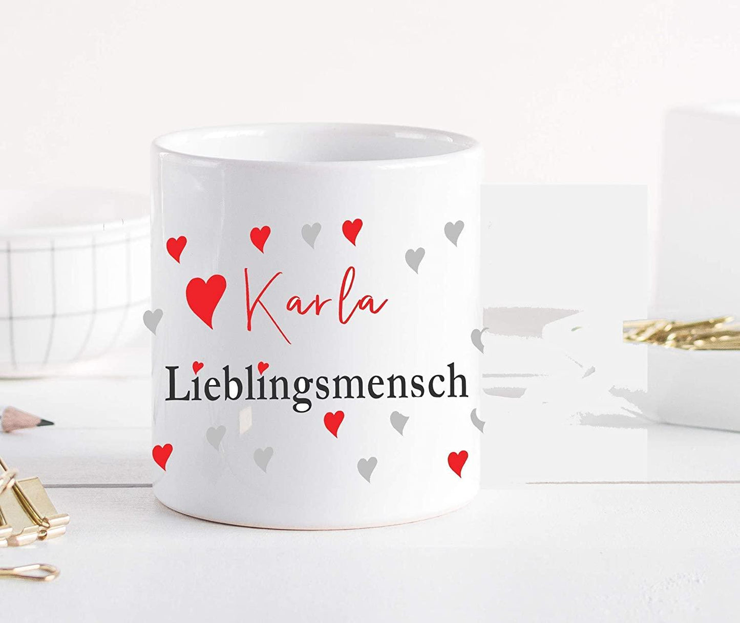 Valentinstag Tasse Lieblingsmensch mit personalisierten Namen - Namenstasse Zarto