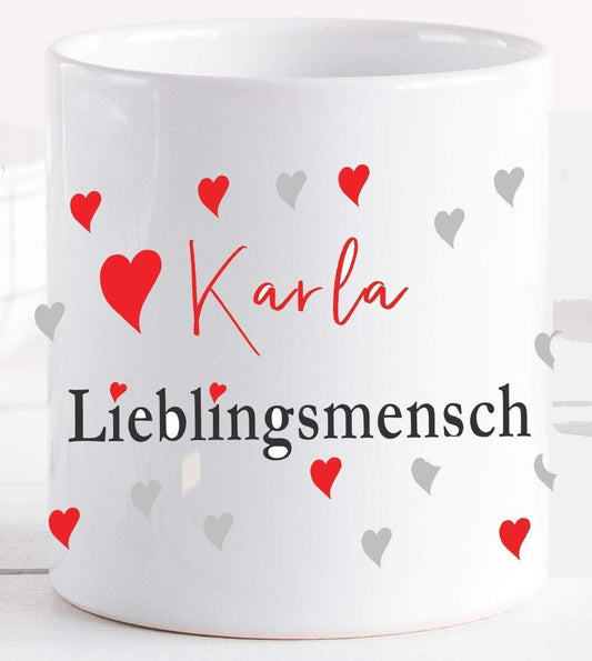 Valentinstag Tasse Lieblingsmensch mit personalisierten Namen - Namenstasse