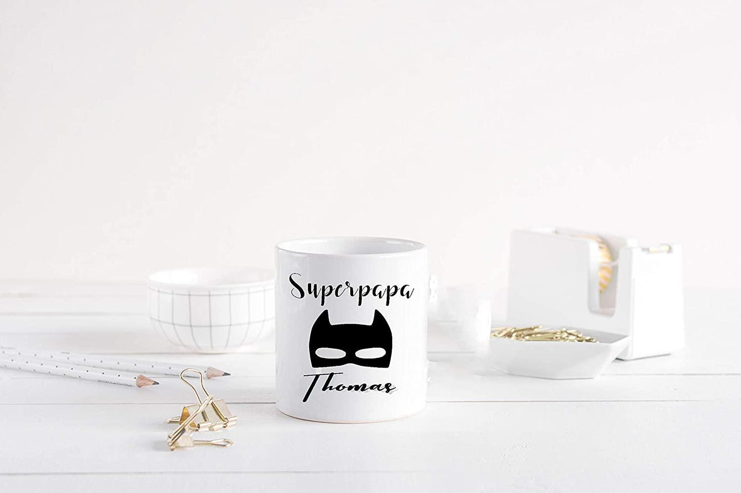 Vatertag Tasse Papa Superheld personalisiert mit Namen - Vatertagsgeschenk