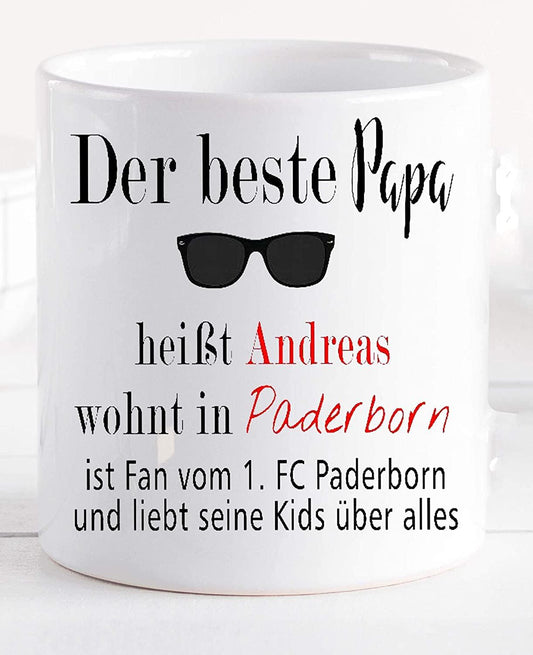 Vatertagsgeschenk Tasse Bester Papa mit Wunschtexten personalisiert Zarto