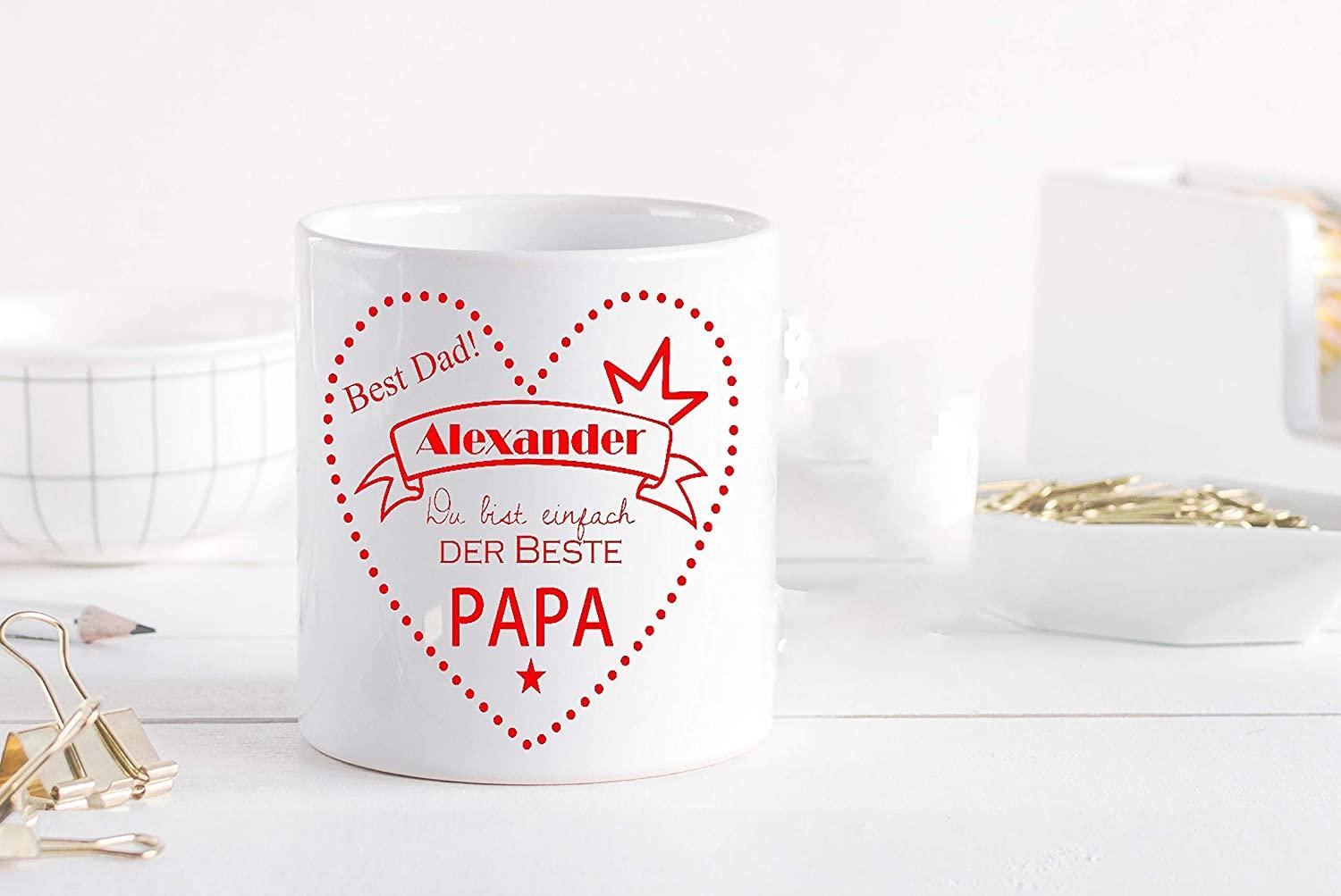 Vatertagsgeschenk Tasse Bester Papa mit Namen