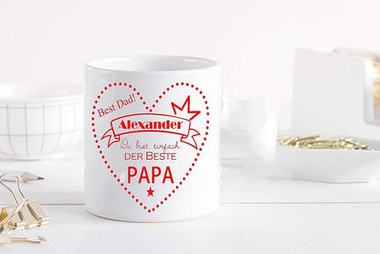 Vatertagsgeschenk Tasse Bester Papa mit Namen