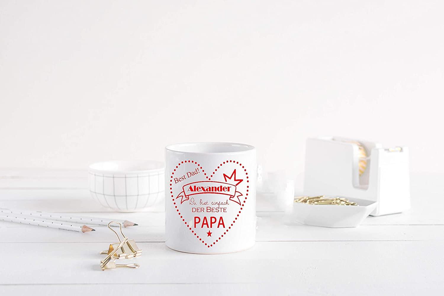 Vatertagsgeschenk Tasse Bester Papa mit Namen
