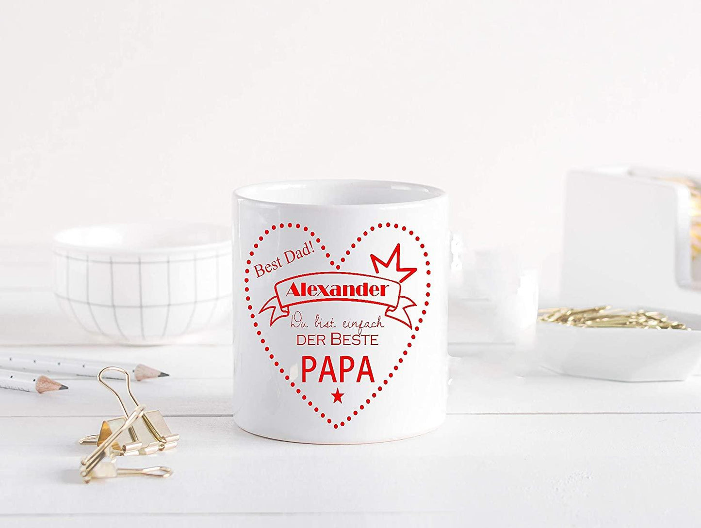 Vatertagsgeschenk Tasse Bester Papa mit Namen