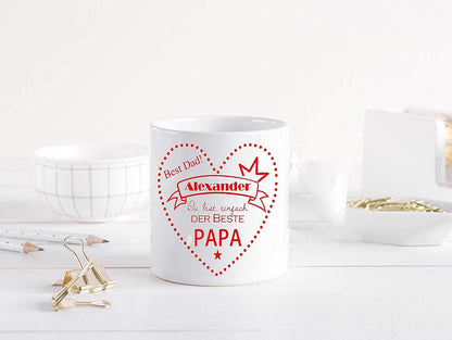 Vatertagsgeschenk Tasse Bester Papa mit Namen