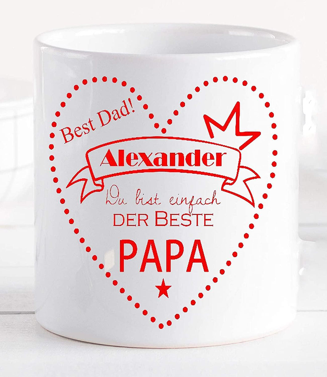 Vatertagsgeschenk Tasse Bester Papa personalisiert mit Namen Zarto