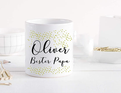 Vatertagsgeschenk - Tasse personalisiert mit Namen - Kaffeetasse Bester Papa