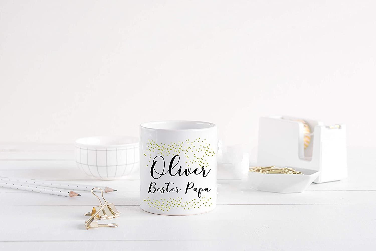 Vatertagsgeschenk - Tasse personalisiert mit Namen - Kaffeetasse Bester Papa