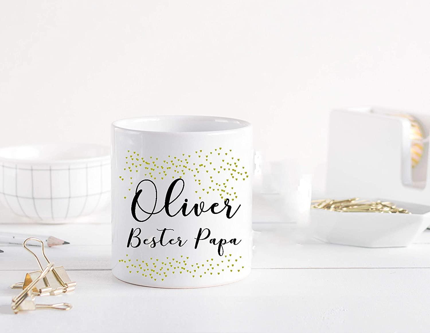 Vatertagsgeschenk - Tasse personalisiert mit Namen - Kaffeetasse Bester Papa