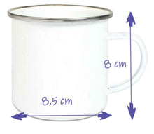 Lade das Bild in den Galerie-Viewer, WEISSE EMAILLE-TASSE - Tasse mit Herzdruck - 12 Unzen-Kaffeetasse - Handgefertigte Teetasse aus Metall - Büro-Kaffeetasse - Geschenk Freund Zarto
