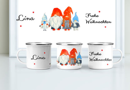 Tasse Weihnachten - Weihnachtstasse Glühweintassen - Emaille Tasse - Kaffeebecher Weihnachten - personalisierte Tasse mit Wunschnamen Kinder - Christmas Mug - Weihnachts Glühwein Tassen Becher - zarto.de