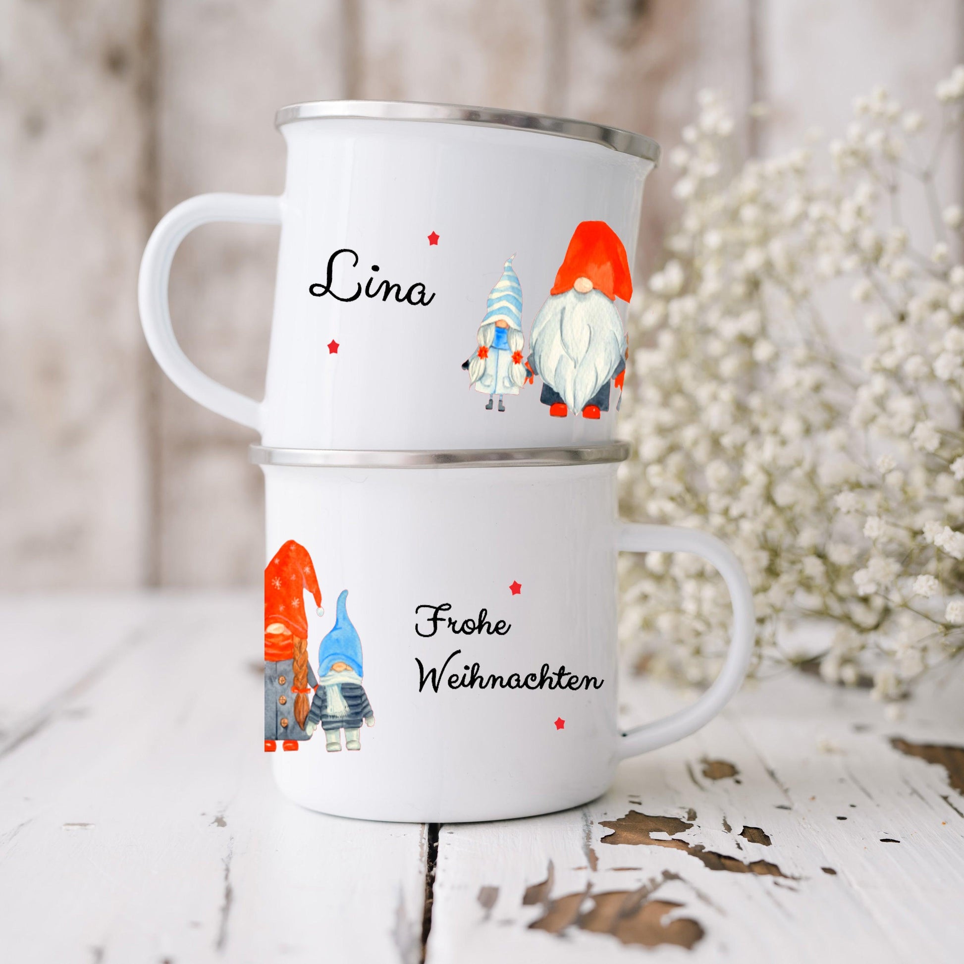 Tasse Weihnachten - Weihnachtstasse Glühweintassen - Emaille Tasse - Kaffeebecher Weihnachten - personalisierte Tasse mit Wunschnamen Kinder - Christmas Mug - Weihnachts Glühwein Tassen Becher - zarto.de