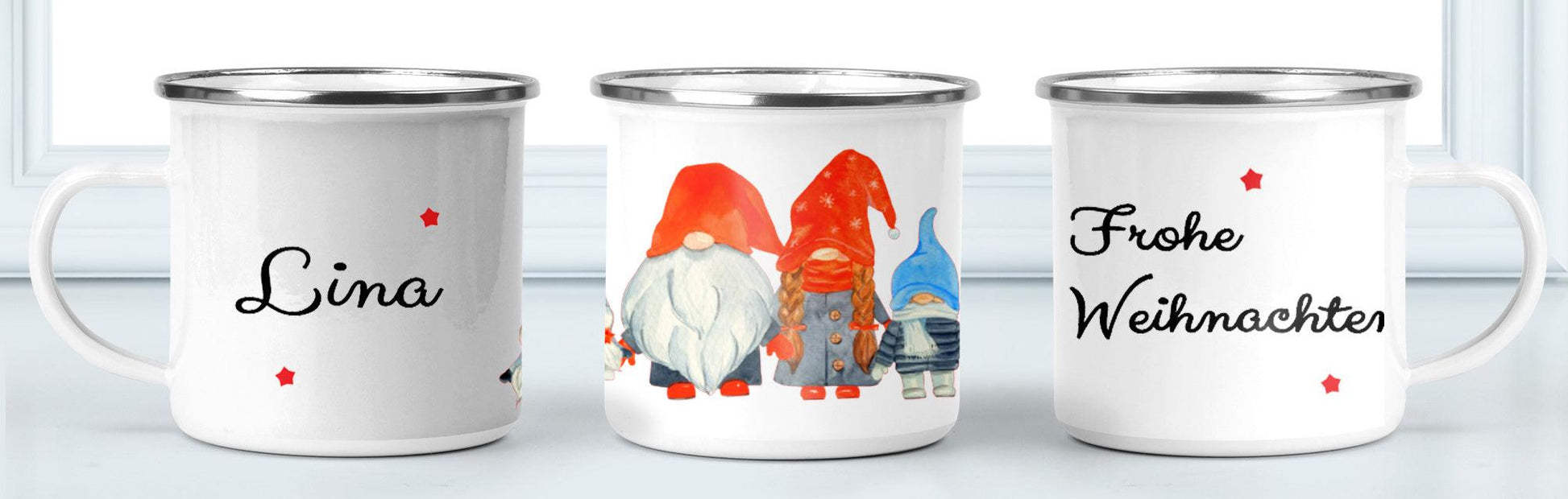 Tasse Weihnachten - Weihnachtstasse Glühweintassen - Emaille Tasse - Kaffeebecher Weihnachten - personalisierte Tasse mit Wunschnamen Kinder - Christmas Mug - Weihnachts Glühwein Tassen Becher - zarto.de