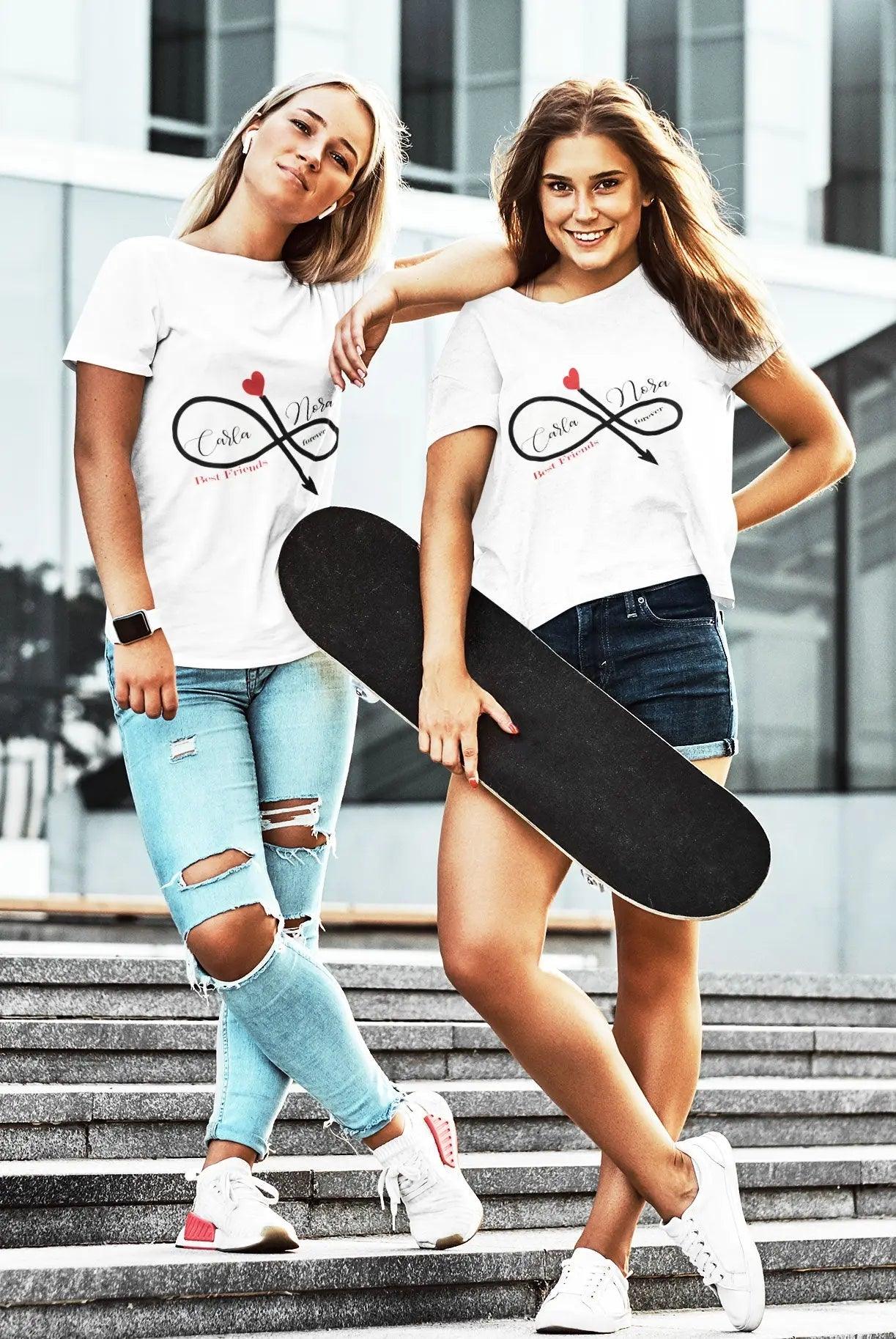 Best Friend Shirt - Partner T-Shirts bedruckt Spruch Print - Freundin Tshirt Aufdruck - Coole Klamotten Sachen Teenager Mädchen Jugendliche SPOD